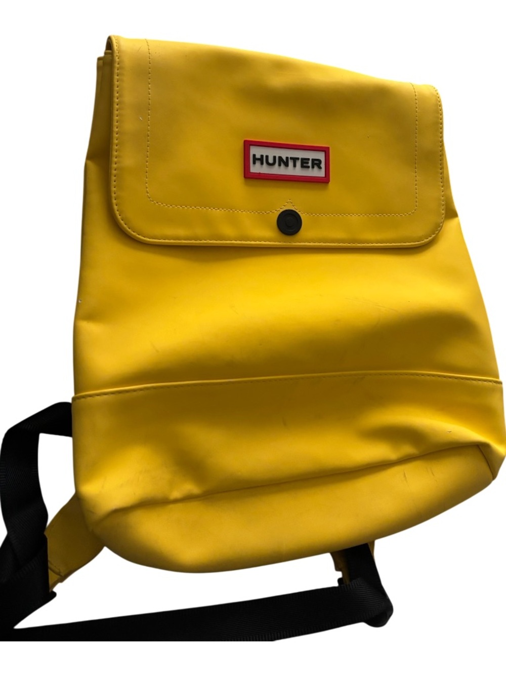 Hunter Bright Yellow Roll-Top Backpack with Black Straps